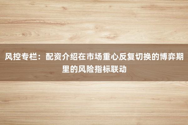 风控专栏：配资介绍在市场重心反复切换的博弈期里的风险指标联动
