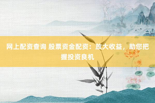 网上配资查询 股票资金配资：放大收益，助您把握投资良机
